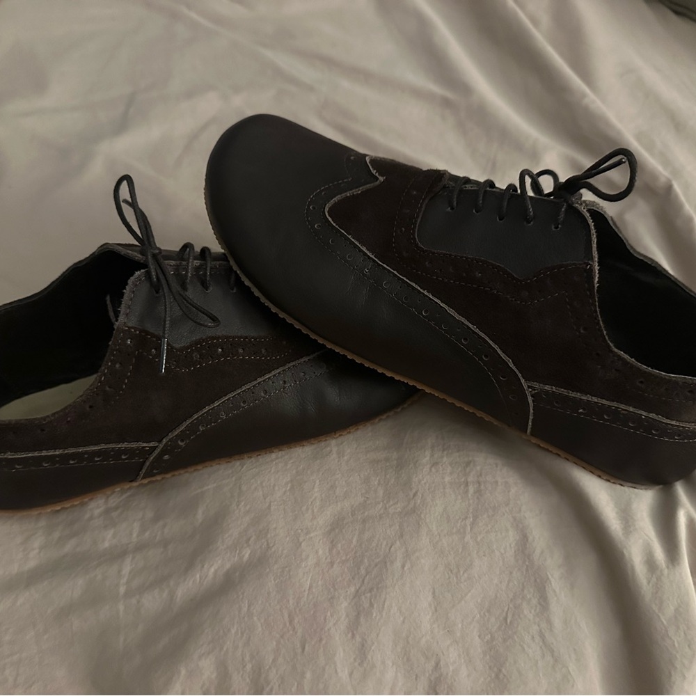 Men's Hand Made Dark Brown Leather Oxford Shoes